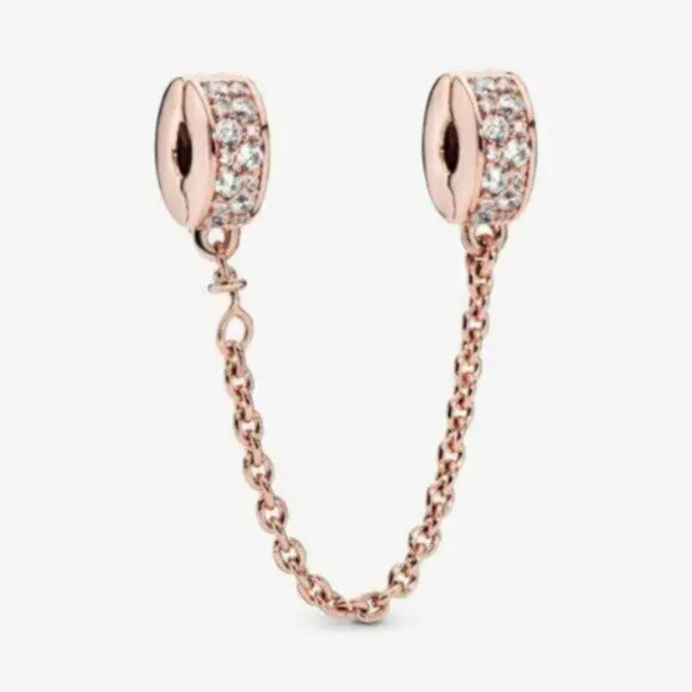 Pandora Clear Pav Safety Chain Clip Charm